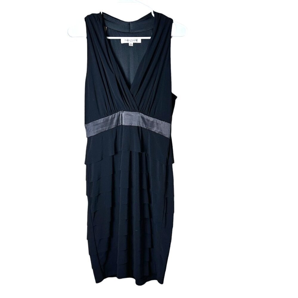 EVAN PICONE Little Black Dress V Neck Cocktail Party Size 8